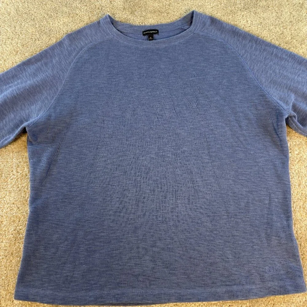 Banana Republic Men’s Long Sleeve Waffle Crew Sweatshirt Blue Size XL F514